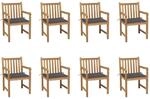 vidaXL Gartenst&uuml;hle 8 Stk mit Anthrazit Kissen Massivholz Teak 3073058