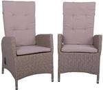 DELUKE Gartenstuhl 2er Set JENA Kunststoff WeidenBraun Gasdruckfeder...