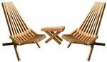 holz4home Skandinavische Gartenm&ouml;bel aus Kiefer Set 2 Liegest&uuml;hlel 1 Tisch
