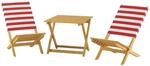 Erst-Holz Klappstuhl Strandstuhl Anglerstuhl Gartenstuhl mit Rot-Wei&szlig;em Bezug...