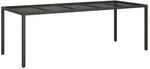 vidaXL Garten-E&szlig;tisch Braun 250 x 100 x 75 cm Poly Rattan 362553