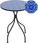 Beliani Gartentisch CIGLIANO Schwarz Blau 60x60x75