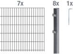 Metallzaun Grund-Set Doppelstabmatte feuerverzinkt 7 x 2 m x 1 m