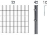 Metallzaun Grund-Set Doppelstabmatte verz. Anthrazit beschichtet 3 x 2 m x 1,6 m