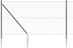 vidaXL Zaun mit Pfosten Grau 1 x 25 m Stahl 3350712
