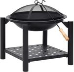 vidaXL Feuerschale mit Sch&uuml;rhaken 54x54x55 cm Stahl 313639
