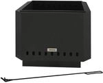 Outsunny Feuerschale Metall Schwarz 48L x 48B x 41H cm