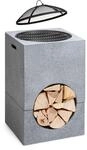 Blumfeldt Monolith Feuerschale mit Grill MGO & Stahlschale inkl. Funkenschutz...