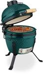 Relaxdays Kamado Grill Keramik Gr&uuml;n Mit Thermometer 56,5 cm x 43 cm x 46 cm 22 kg