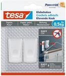 Tesa Klebehaken f&uuml;r Tapeten & Putz 2 x 0,5 kg Wei&szlig;