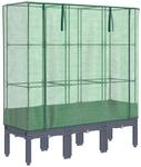 vidaXL Hochbeet mit Gew&auml;chshaus-Aufsatz Rattan-Optik 120x40x140 cm 2159054