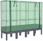 vidaXL Hochbeet mit Gew&auml;chshaus-Aufsatz Rattan-Optik 160x40x140 cm 2150727