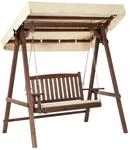 Beliani Gartenschaukel CAVIOLA Dunkler Holzfarbton Beige 109x165x176