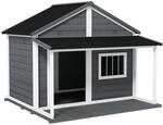 PawHut Hundeh&uuml;tte mit Terrasse und Asphaltdach 124 x 112 x 105cm