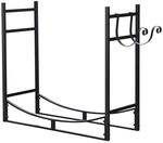 Costway Kaminholzregal mit Anz&uuml;ndholzhaltern 84 x 33 x 76 cm