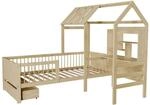 Juskys Kinderbett Yari 90x200 cm Natur