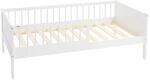 ML-Design Kinderbett 80x160 cm Wei&szlig; Kinder Einzelbett mit Lattenrost