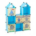 Relaxdays Steckregal f&uuml;r Kinderzimmer Kunststoff Metall Mehrfarbig mit 8 F&auml;chern