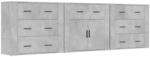 vidaXL Sideboards 3 Stk Betongrau Holzwerkstoff 3185427
