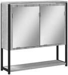 vidaXL Bad-Spiegelschrank Grau Sonoma 60x16x60 cm Holzwerkstoff 842424