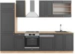 Vicco Fame-Line K&uuml;chenzeile Anthrazit Landhaus/Goldkraft Eiche 300 cm ohne