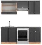 Vicco Fame-Line K&uuml;chenzeile Anthrazit Landhaus/Goldkraft Eiche 200 cm AP...