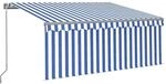 vidaXL Markise Manuell Einziehbar mit Rollo 3x2,5 m Blau und Wei&szlig; 3069376