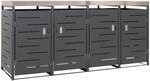 PROREGAL M&uuml;lltonnenbox 4er 125x264x84cm 80-240 Liter