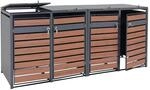 PROREGAL M&uuml;lltonnenbox 4er/8er XL 117x284x98cm Metall 118kg Anthrazit