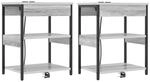 vidaXL Nachttisch 2 Stk Grau Sonoma Holzwerkstoff 859542