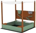 AIYAPLAY Sandkasten mit Abdeckung Massivholz Kinder Sandbox mit Sitzb&auml;nken