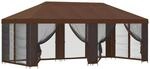vidaXL Pavillon mit Seitenw&auml;nden 6 x 3 m Braun Polyester und Stahl 190 3376030