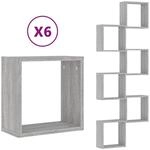 vidaXL W&uuml;rfelregale 6 Stk Grau Sonoma 30x15x30 cm 815884