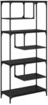 vidaXL B&uuml;cherregal Schwarz Eichen-Optik 81 x 36 x 176 cm Holzwerkstoff 882837