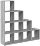 vidaXL Raumteiler-B&uuml;cherregal 4 Stufen Grau Sonoma 131,5x29x131,5 cm 857972