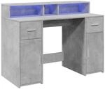 vidaXL LED-Schreibtisch Betongrau 120x55x91 cm Holzwerkstoff 3309414