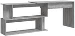 vidaXL Eckschreibtisch Grau Sonoma 200x50x76 cm Holzwerkstoff 815424