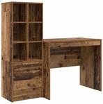 vidaXL Schreibtisch mit Schubladen 2-Tlg Altholz 3337367