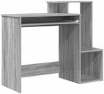 vidaXL Tisch mit Regal Graues Sonoma 106 x 40 x 88,5 cm Holzwerkstoff 869471