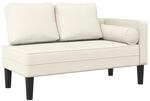 vidaXL Chaiselongue mit Kissen Creme Samt