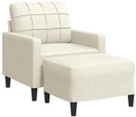 vidaXL Sessel mit Hocker Creme 60 cm Samt 2145296