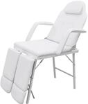 vidaXL Kosmetikstuhl Tragbar Kunstleder 185x78x76 cm Wei&szlig;