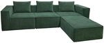 MCW L-Sofa O54 Erweiterbar Modular Rechts/links Stoff/Textil 63x270x190cm Gr&uuml;n