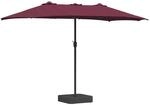 vidaXL Gartenparasol Bordeauxrot 385 x 209 x 244 cm Stoff 42003287