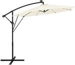 ML-Design Ampelschirm &Oslash; 300 cm in Beige aus Aluminium mit LED-Solar