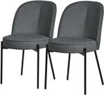 ML-Design Esszimmerst&uuml;hle 2Er Set Anthrazit Metallbeine-Stoffbezug