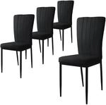 ML-Design Esszimmerst&uuml;hle 4Er Set K&uuml;chenst&uuml;hle mit Samt-Bezug Schwarz
