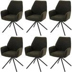 MCW Esszimmerstuhl G67 Boucle 6er-Set Olivgr&uuml;n
