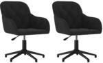 vidaXL Esszimmerst&uuml;hle 2 Stk Drehbar Schwarz Samt 3103383