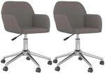 vidaXL Esszimmerst&uuml;hle 2 Stk Drehbar Dunkelgrau Stoff 3103087